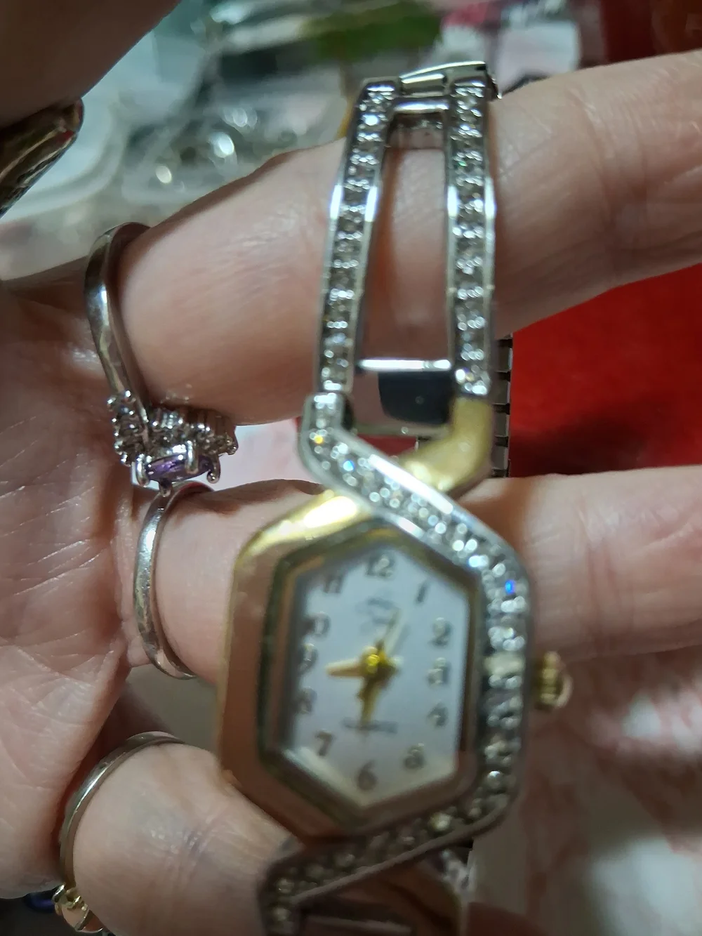 Source Unknown Two-Tone Crystal Bracelet Watch - Gold & Silver